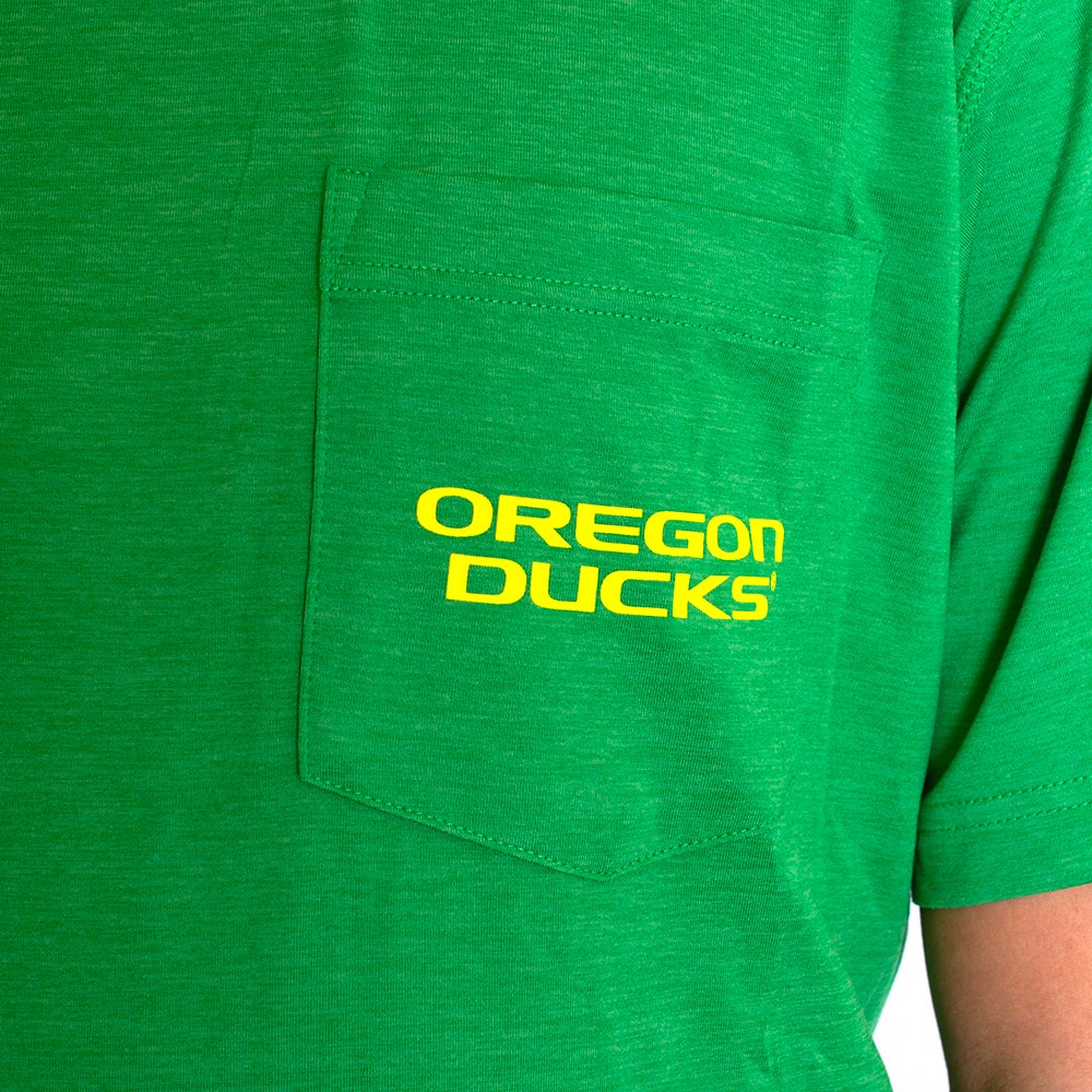 Oregon, Columbia, Green, Crew Neck, Polyester Blend, Men, Tech Trail, Performance, Pocket, T-Shirt, 735992